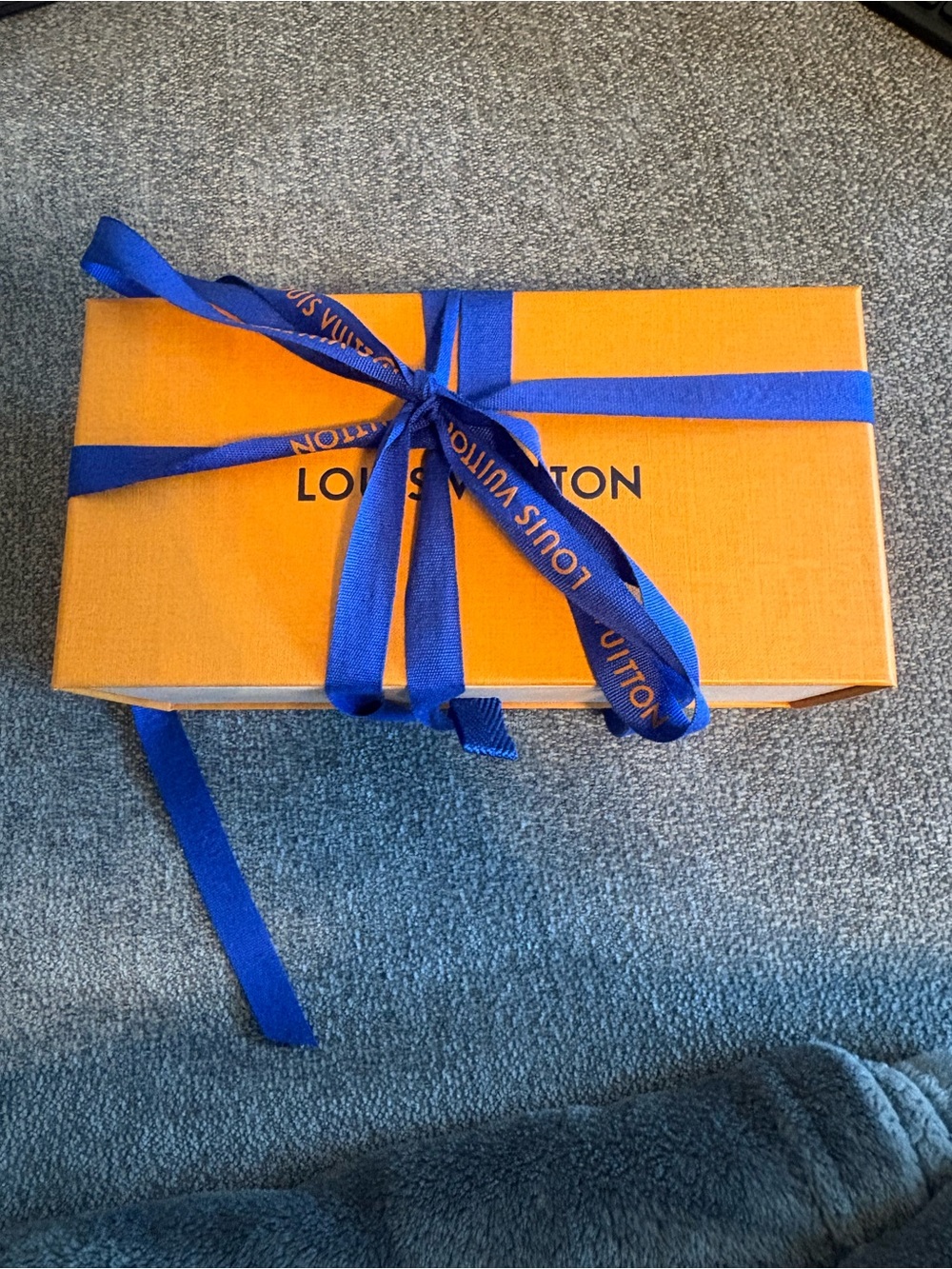 Louis Vuitton Orange Box with Blue Ribbon Bow